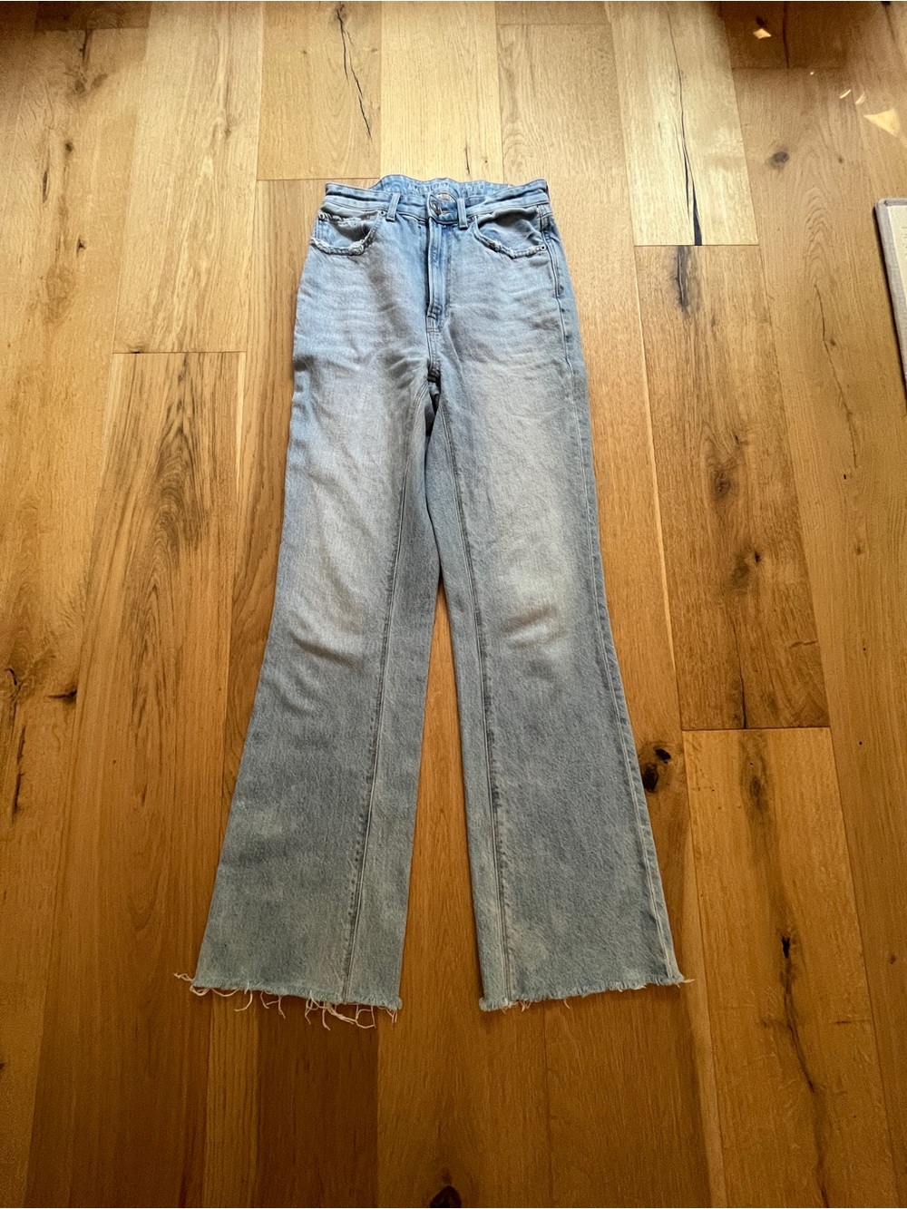 American Eagle Outfitters Light Blue High-Rise Flare Jeans